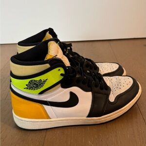 Air Jordan High-Top Sneakers in Black, White, and Yellow
